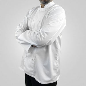 Pegasus Chefwear White Long Sleeve Chef Jacket with Press Studs