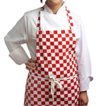 Pegasus Red and White Checkerboard Bib Aprons