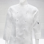 Pegasus Chefwear White Executive Chef Jacket Long Sleeve on Model