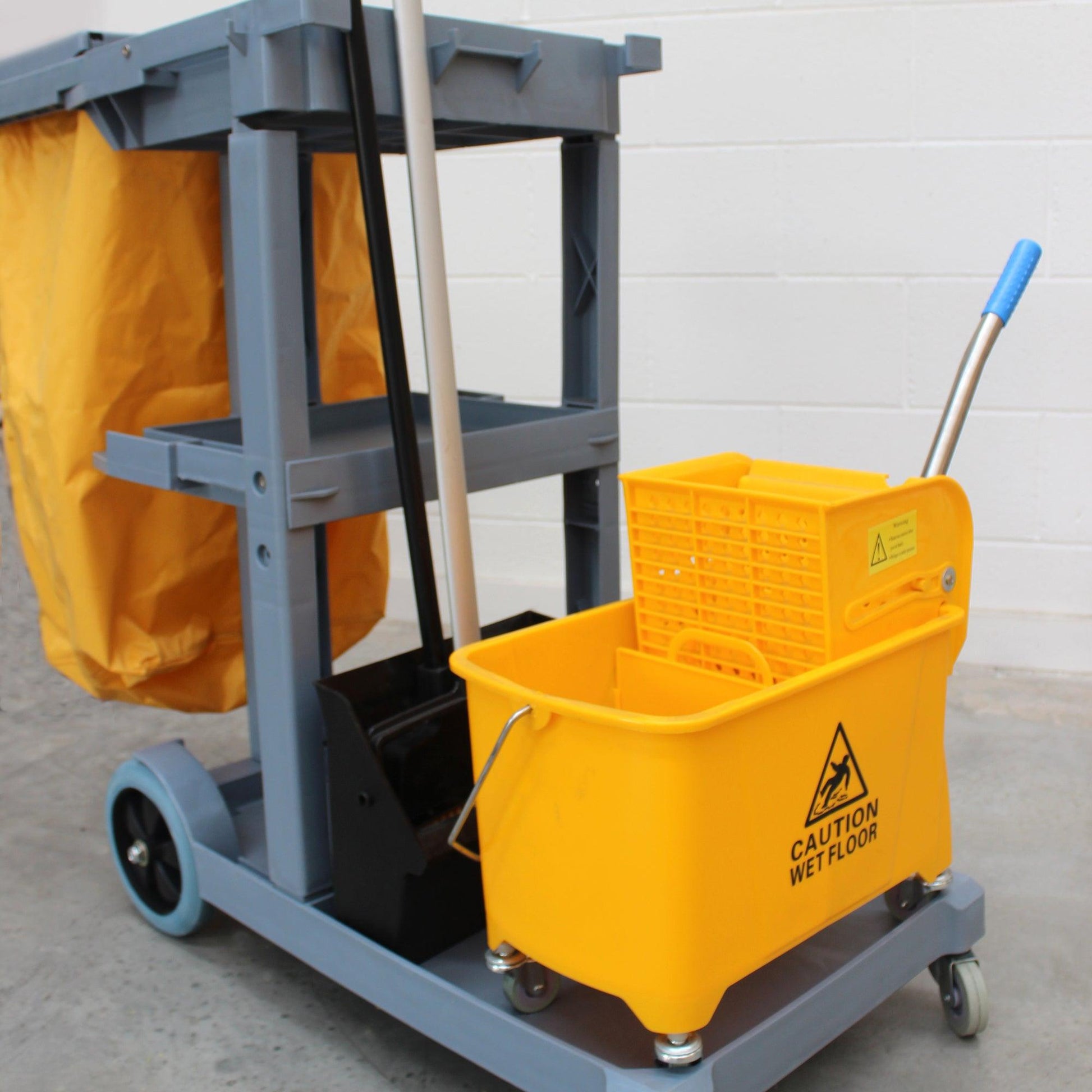 Pegasus Cleaning Plastic Janitor Cart with Bag and Cover - Pegasus Group UK