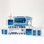 Pegasus Healthcare Household Package consisting of 1 Disposable Masks Box, 2 Pegasus Healthcare Hand Sanitising 500ml Pump Bottles, 4 Pegasus Healthcare Pocket Hand Sanitiser 60ml Bottles and Pegasus Healthcare 200 Sanitising Wipes