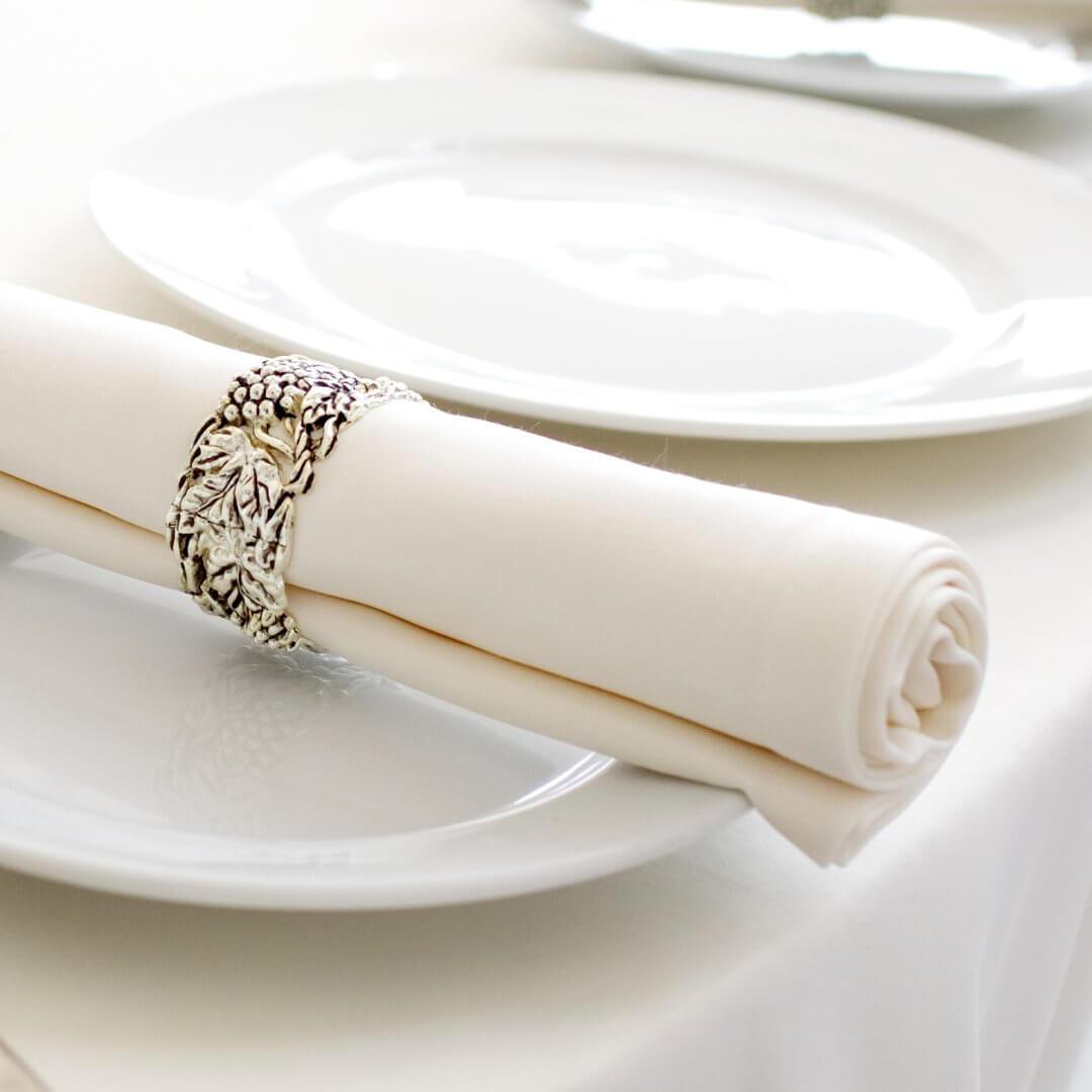 Pegasus Textiles ORCHID Premier White Napkins Linen