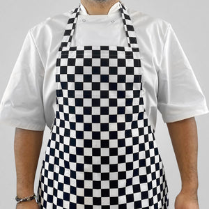 Pegasus Aprons Black White Checkerboard Bib Aprons