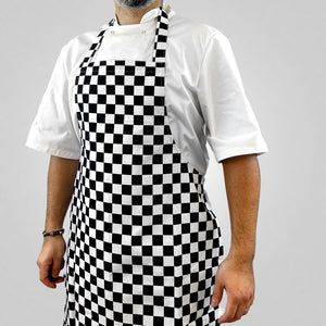 Pegasus Aprons Black White Checkerboard Bib Aprons