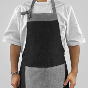 Pegasus Aprons Black Bib Denim Aprons with Eyelet