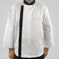Pegasus Chefwear White Long Sleeve Chef Jackets With Black Stripe