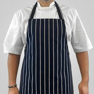 Pegasus Aprons Black White Stripe Bib Butchers Aprons