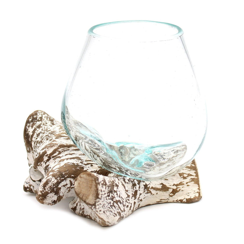 Molten Glass on Whitewash Wood - Small Bowl - Pegasus Group UK
