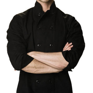 Pegasus Black chef jackets with black sewn on buttons
