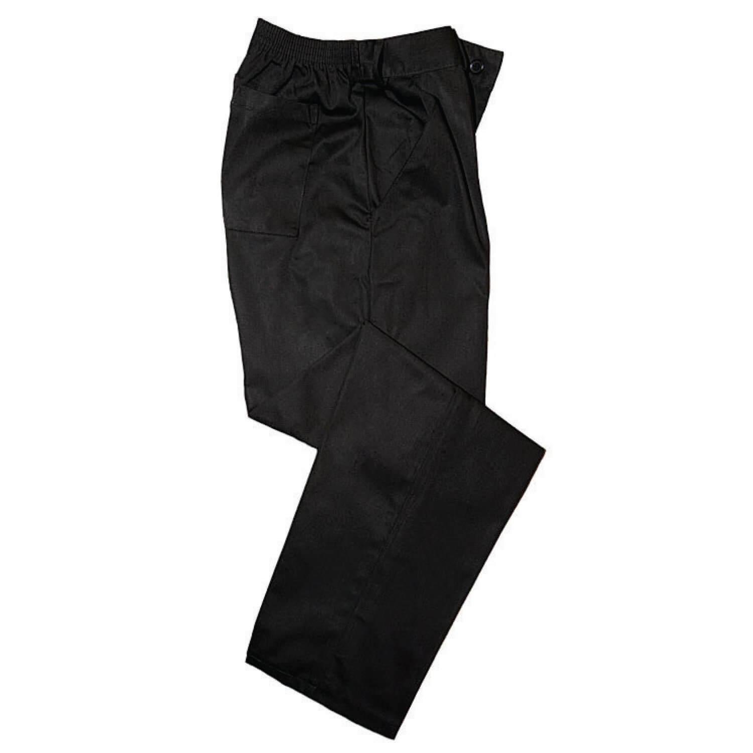 Pegasus Black Half Elastic Chef Trousers with Zipfly