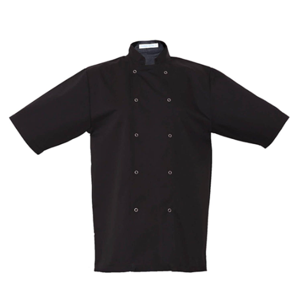 Pegasus Black short sleeve chef Jackets with Press Studs