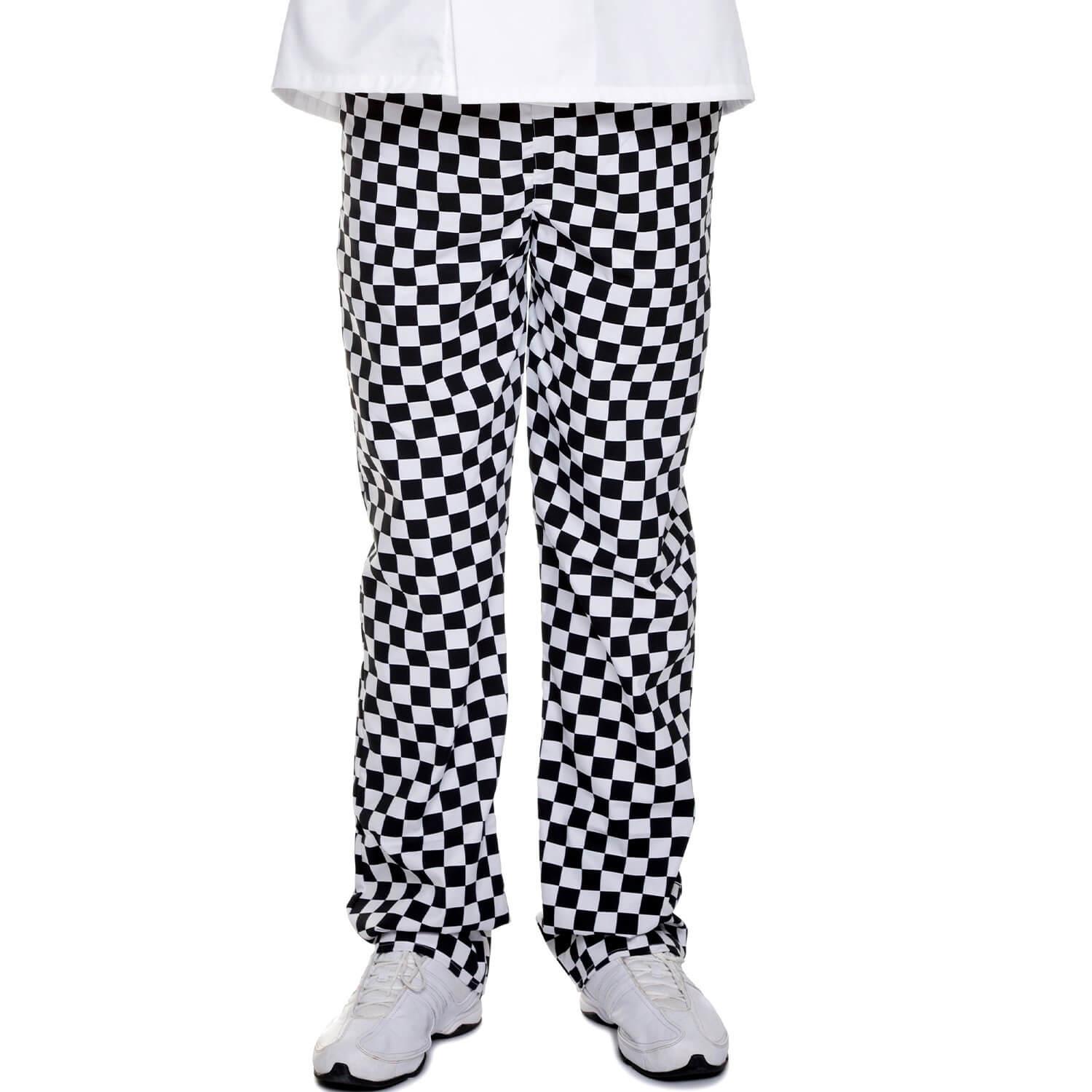 Pegasus Black/White Checkerboard Chef Trousers