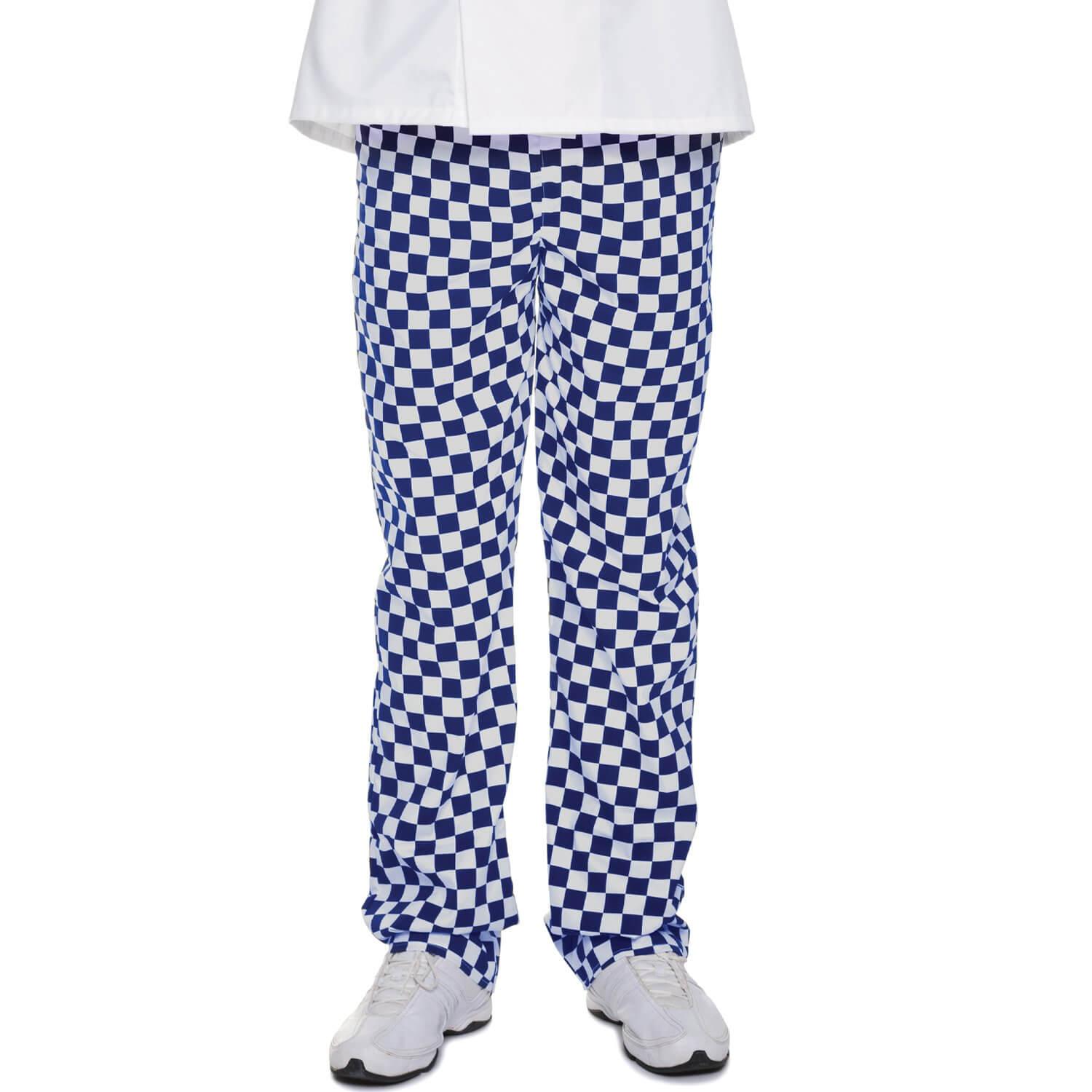 Pegasus Blue and White Checkerboard Chef Trousers