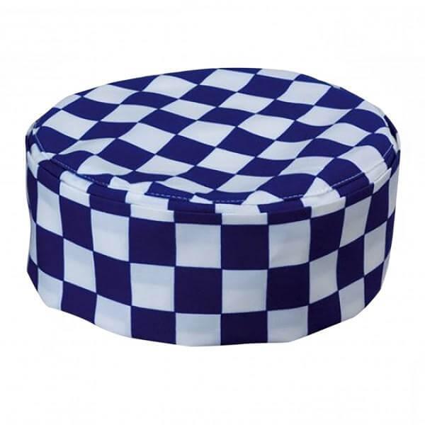 Pegasus Chefwear Blue & White checkerboard Skull Cap
