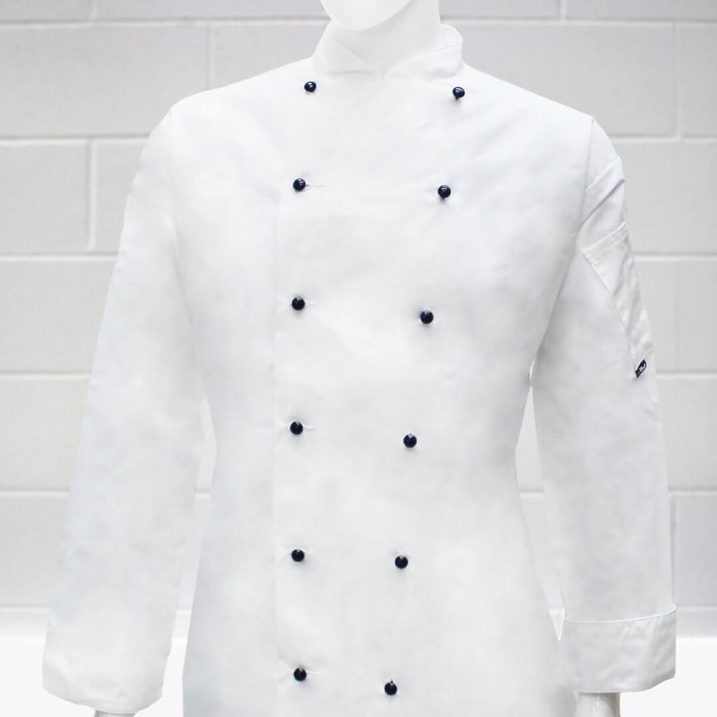 Pegasus Chefwear Executive Chef Jacket with Black Buttons On Model