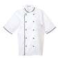 Pegasus Executive White Short Sleeve Chef Jackets with Black Piping