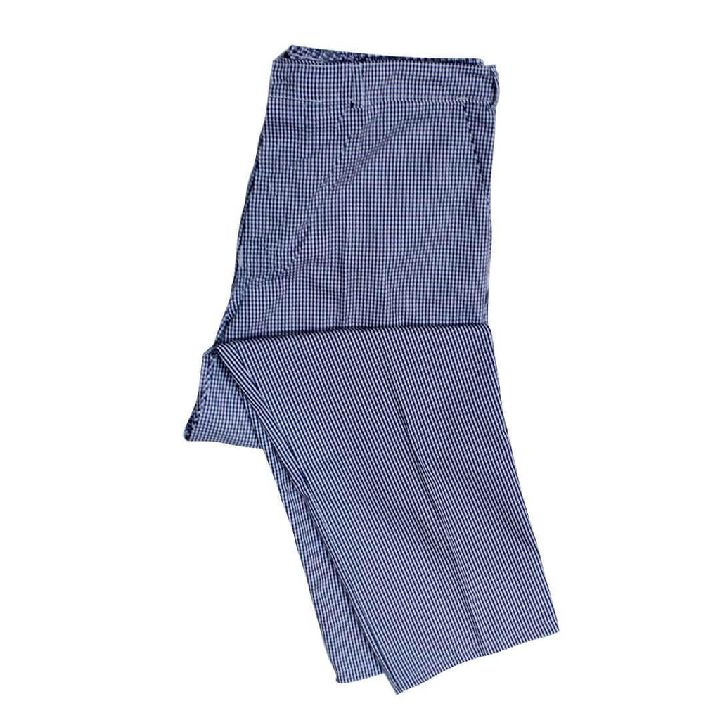 Pegasus Chefwear Gingham Trousers Blue and White