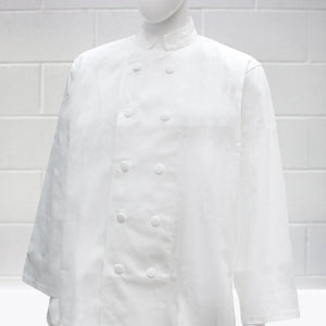 Pegasus Chefwear White Chef Jacket Long Sleeve on Model