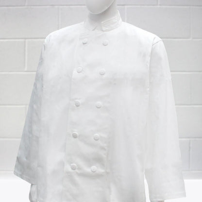 Pegasus Chefwear White Chef Jacket Long Sleeve on Model