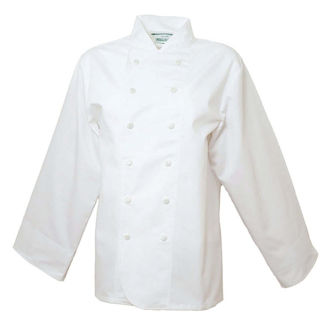 Pegasus White EKO Long Sleeved Chef Jackets with White Poppers