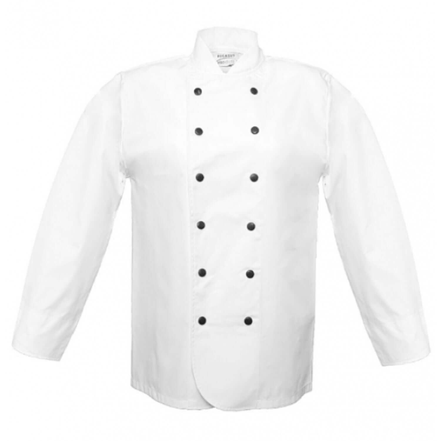 Pegasus White EKO Long Sleeved Chef Jackets with Black Poppers