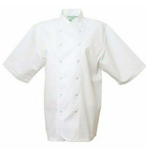 Pegasus White EKO Short Sleeved Chef Jackets with White Poppers