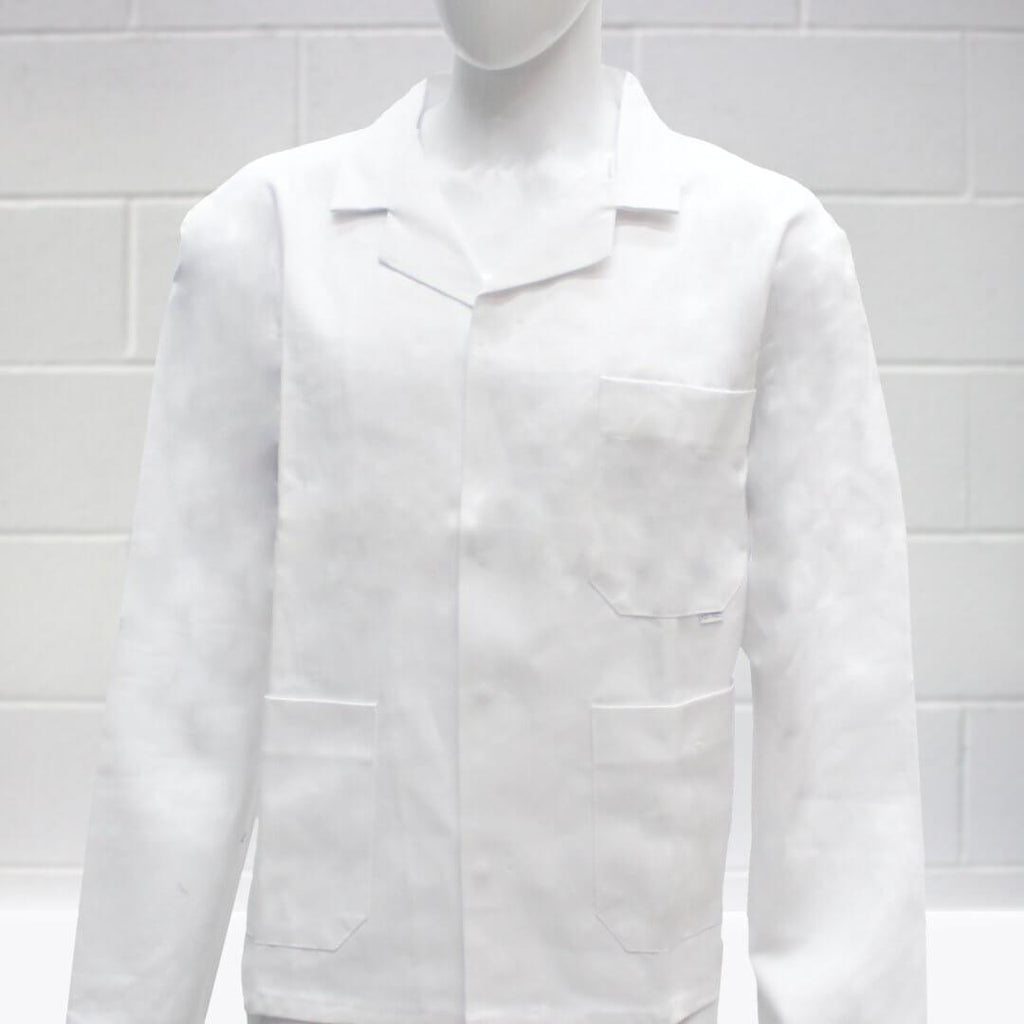 Pegasus Chefwear White Lab Jacket Long Sleeve on Model