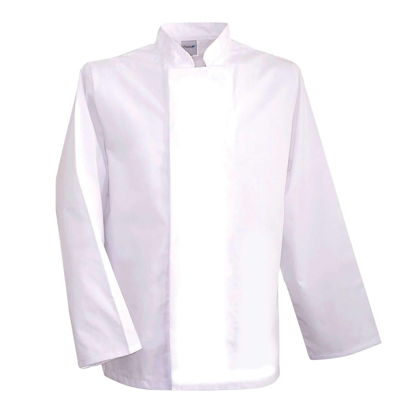 Pegasus White Long Sleeve Chef Jackets with Concealed Studs