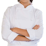 Pegasus White Long Sleeve Chef Jackets with Removable Buttons