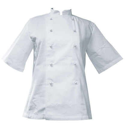 Pegasus White Short Sleeve Chef Jackets With Removable Buttons