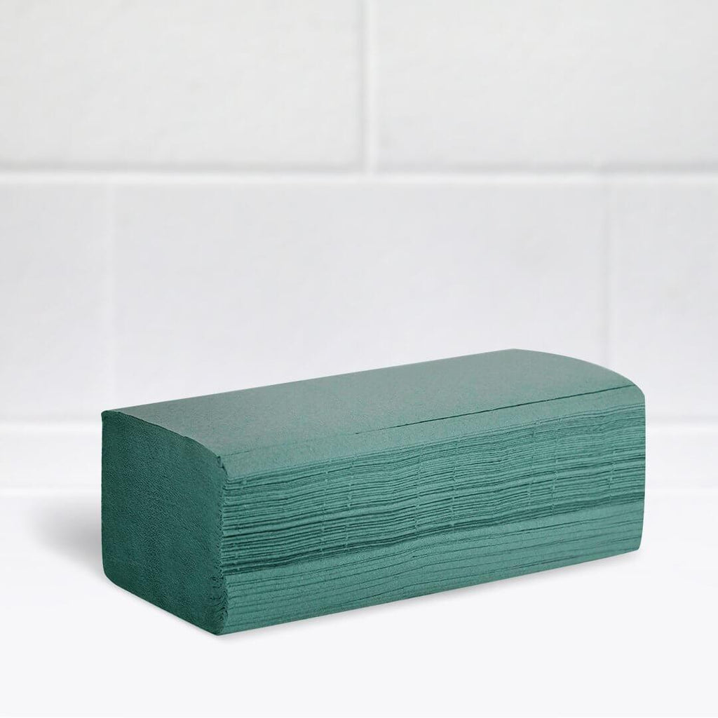 Green 1 Ply V-Fold Hand Towel