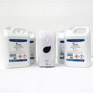 Free Pegasus Automatic White Soap or Sanitising Dispenser when you buy 4 Pegasus Hand sanitising 5L containers