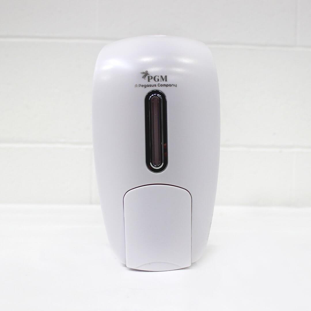 Pegasus Healthcare White Manual Soap or Sanitising Dispenser with white button