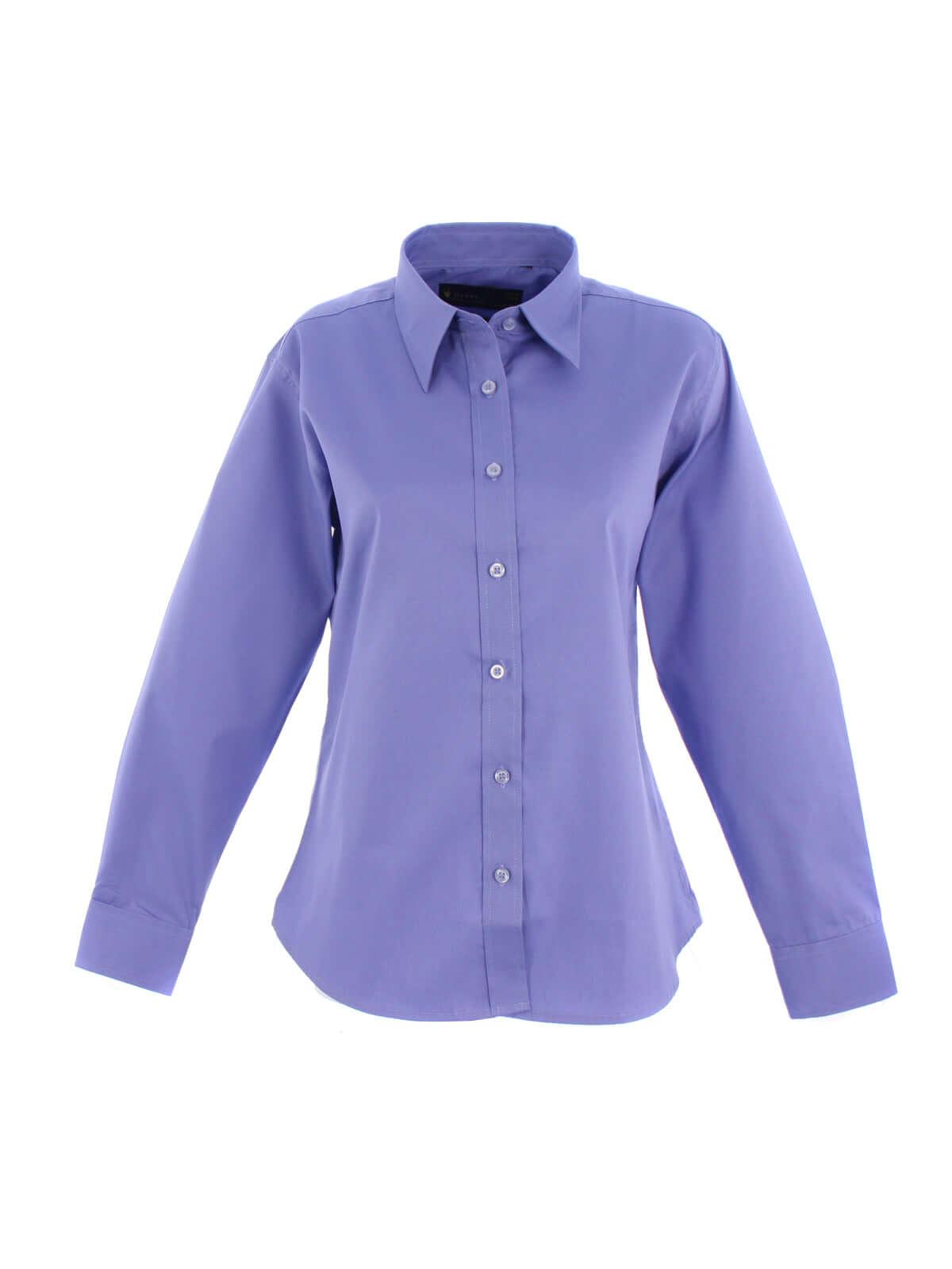 Pegasus Uniform Ladies Pinpoint Oxford Long Sleeve Shirt - Royal Blue