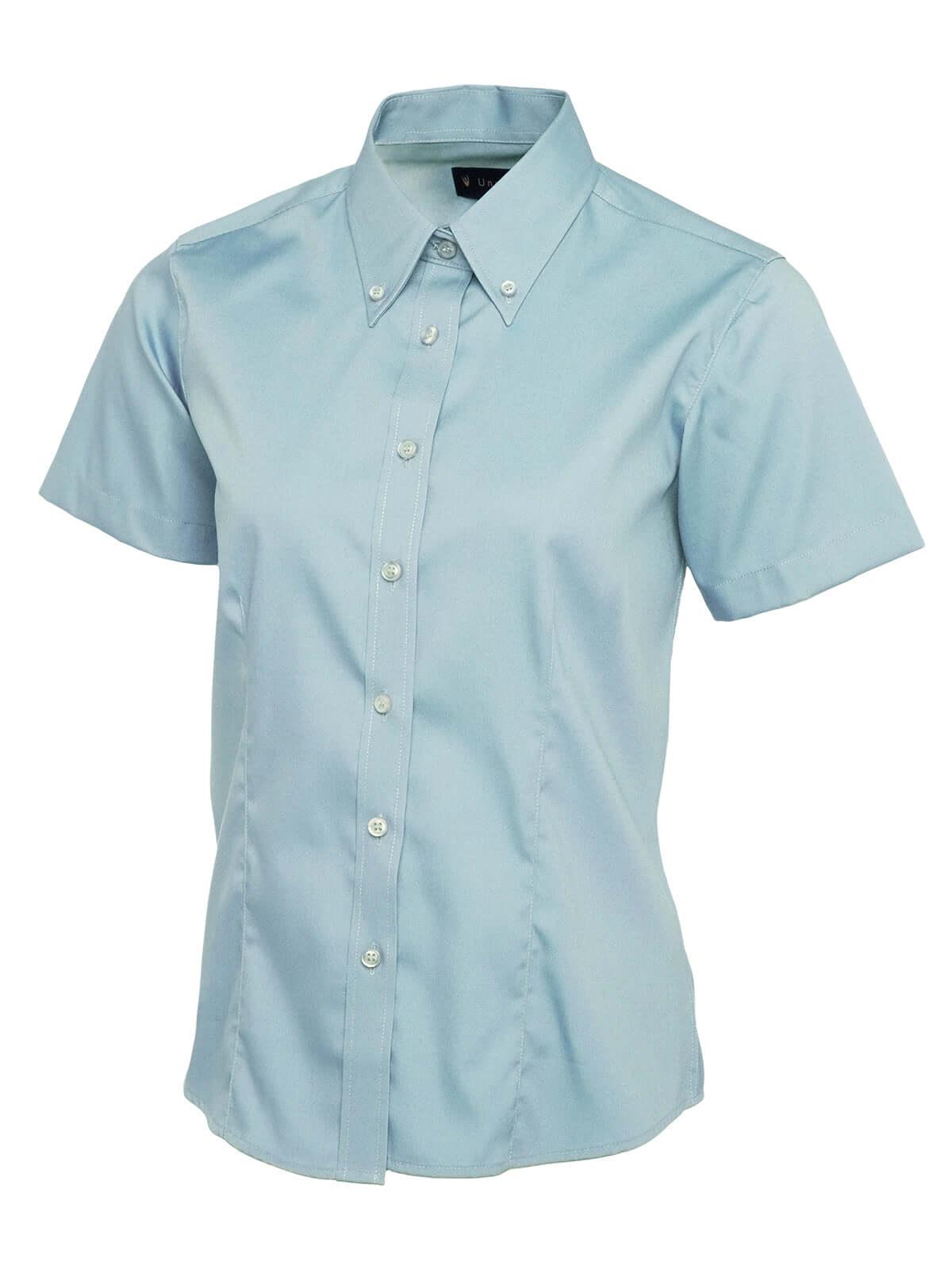 Pegasus Uniform Ladies Pinpoint Oxford Short Sleeve Shirt - Royal Blue