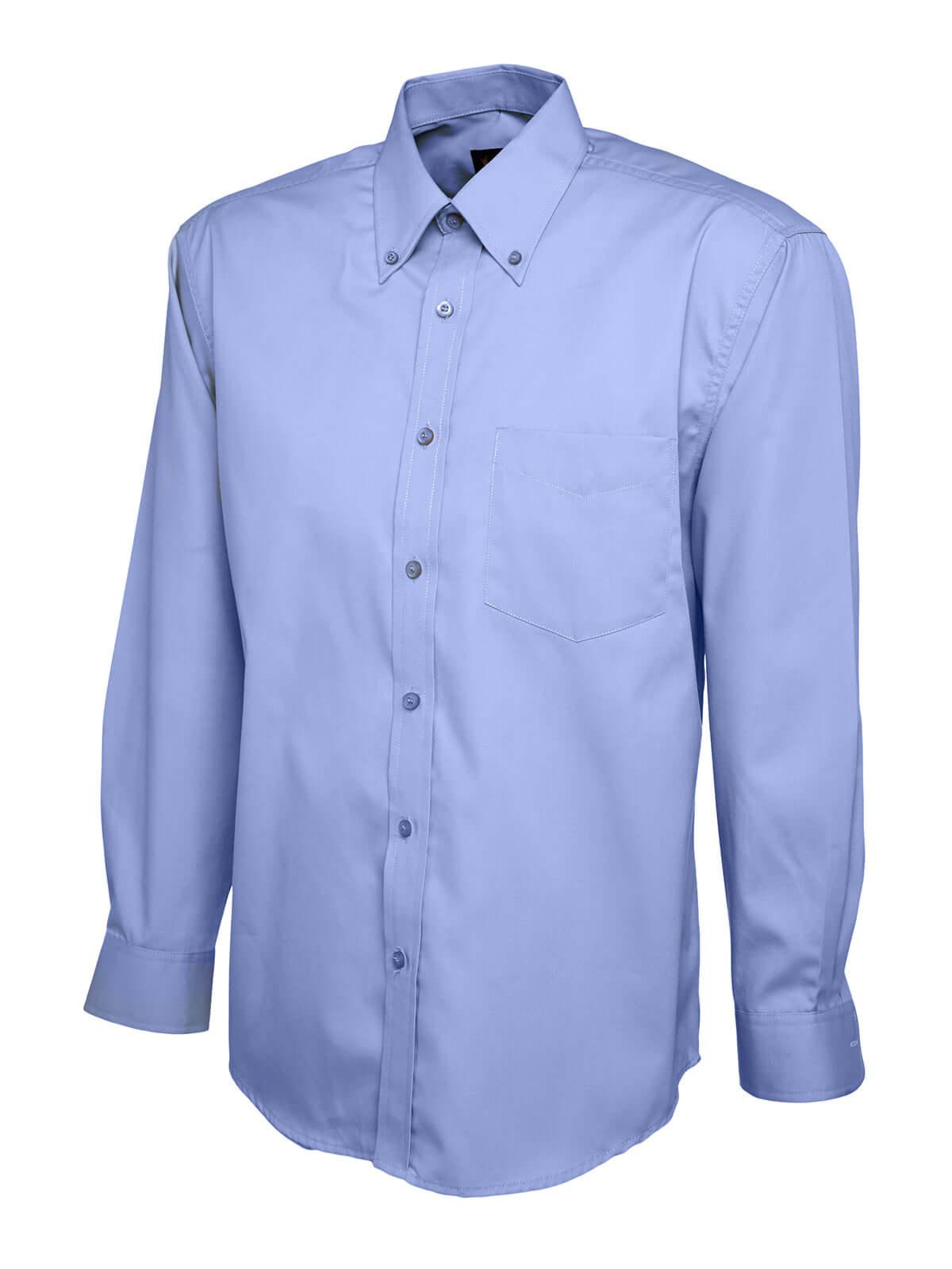 Pegasus Uniform Mens Pinpoint Oxford Long Sleeve Shirt - Royal Blue