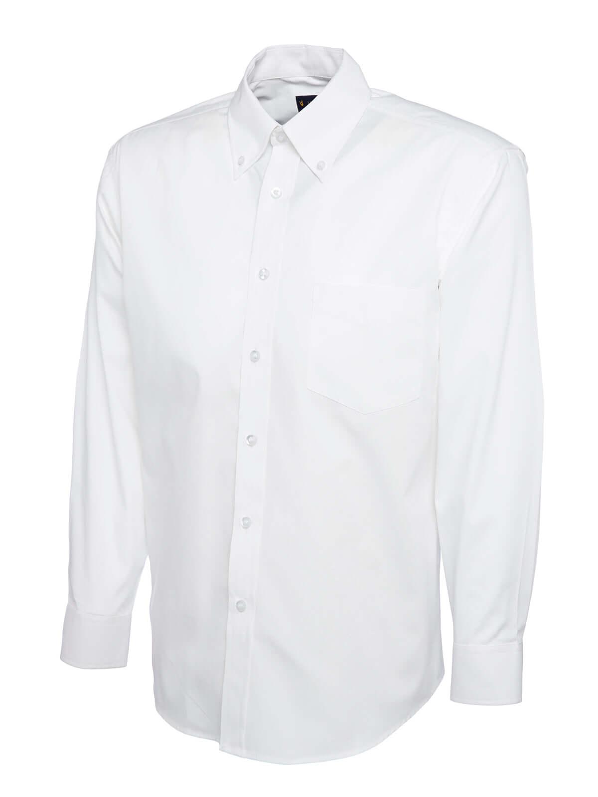 Pegasus Uniform Mens Pinpoint Oxford Long Sleeve Shirt - White