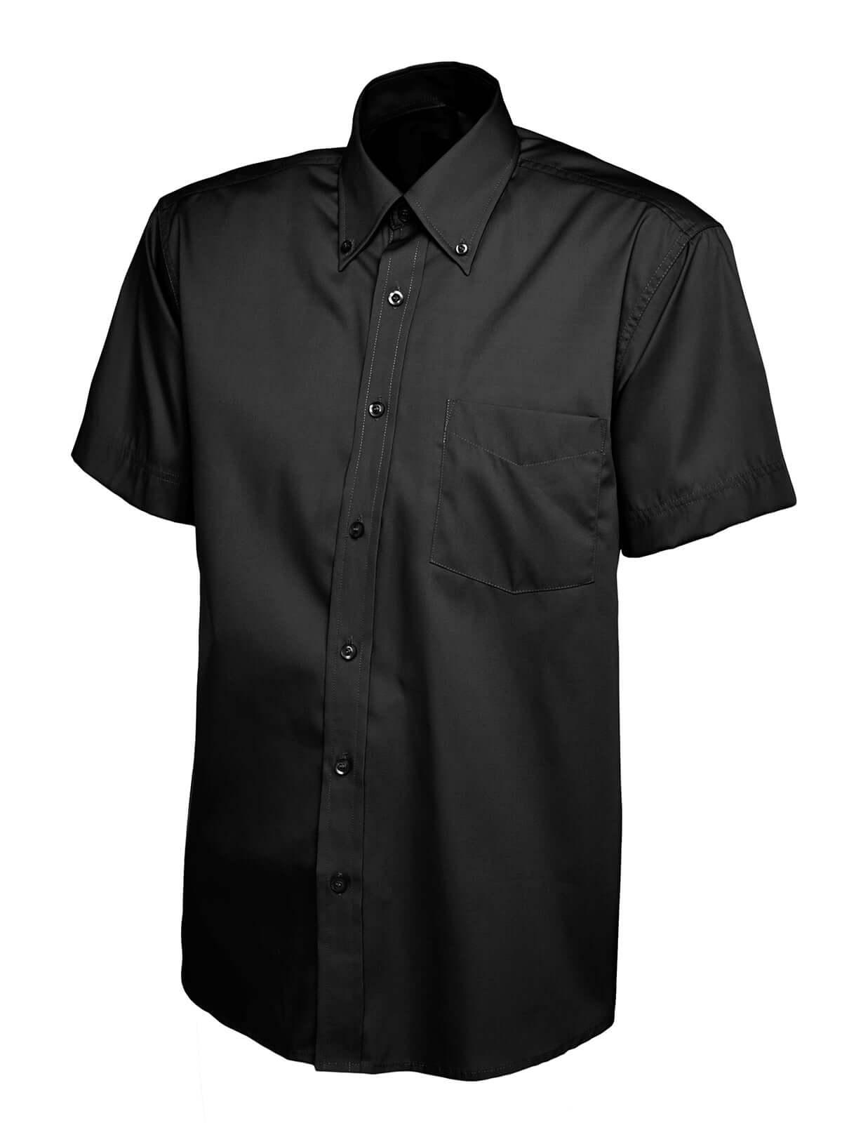 Pegasus Uniform Mens Pinpoint Oxford Short Sleeve Shirt - Black