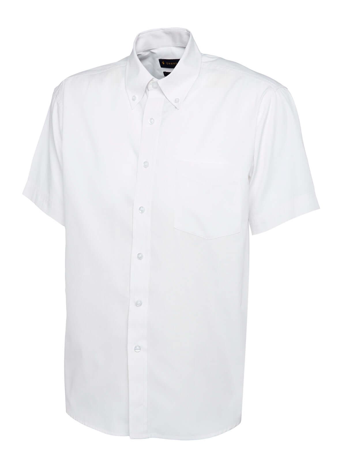 Pegasus Uniform Mens Pinpoint Oxford Short Sleeve Shirt - White