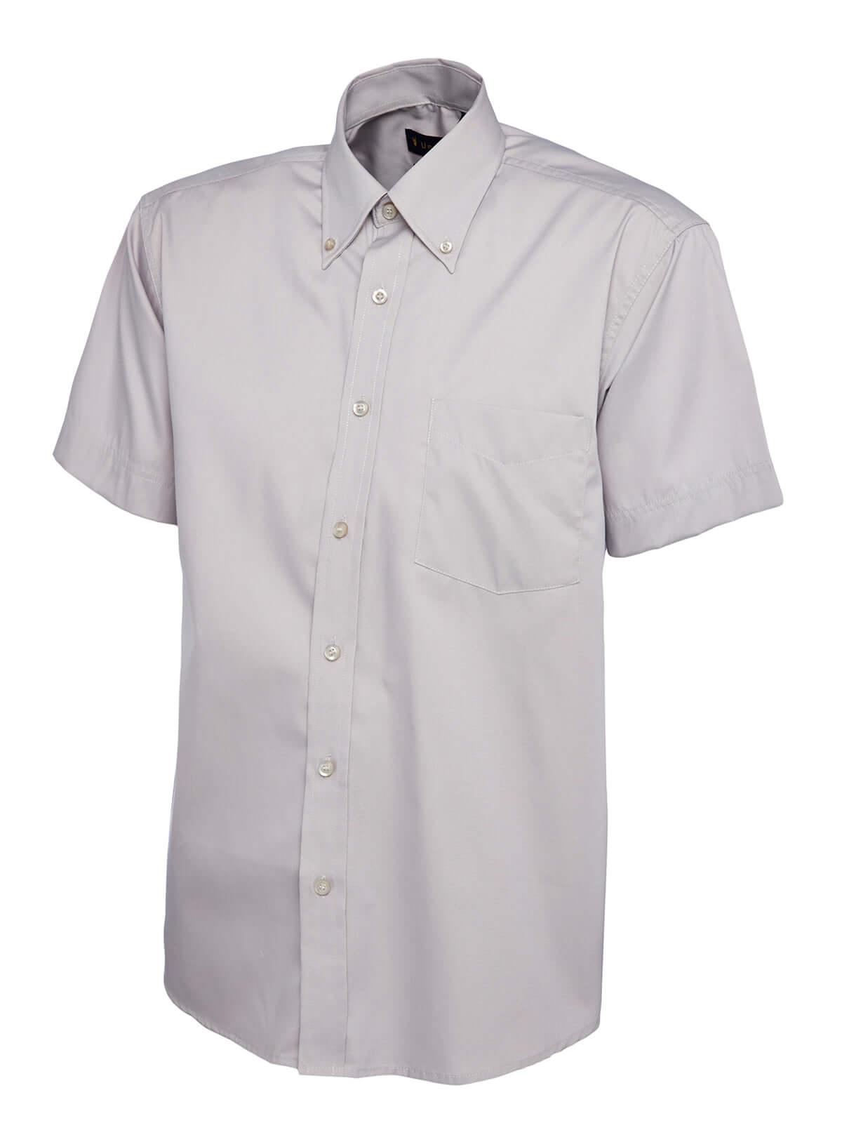 Pegasus Uniform Mens Pinpoint Oxford Short Sleeve Shirt - Grey