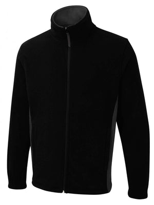 Pegasus Uniform Two Tone Full Zip Fleece Jacket - Black & Charcoal