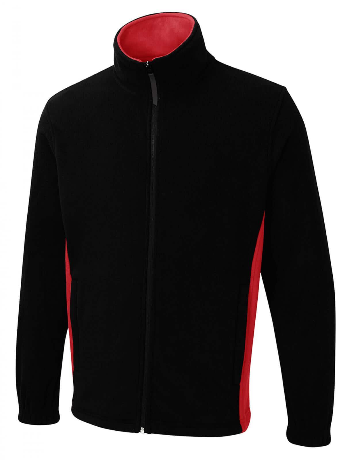 Pegasus Uniform Two Tone Full Zip Fleece Jacket - Black & Red