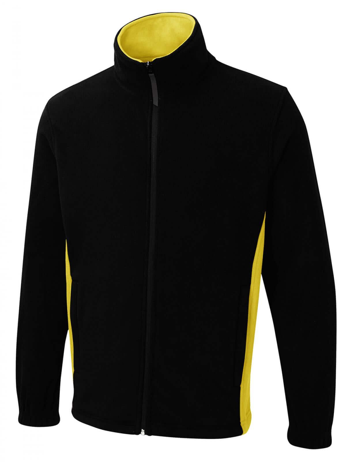 Pegasus Uniform Two Tone Full Zip Fleece Jacket - Black & Yellow