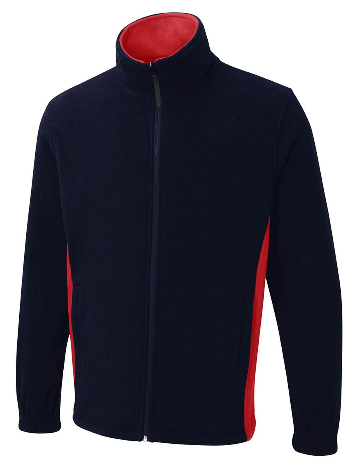 Pegasus Uniform Two Tone Full Zip Fleece Jacket - Navy Blue & Red